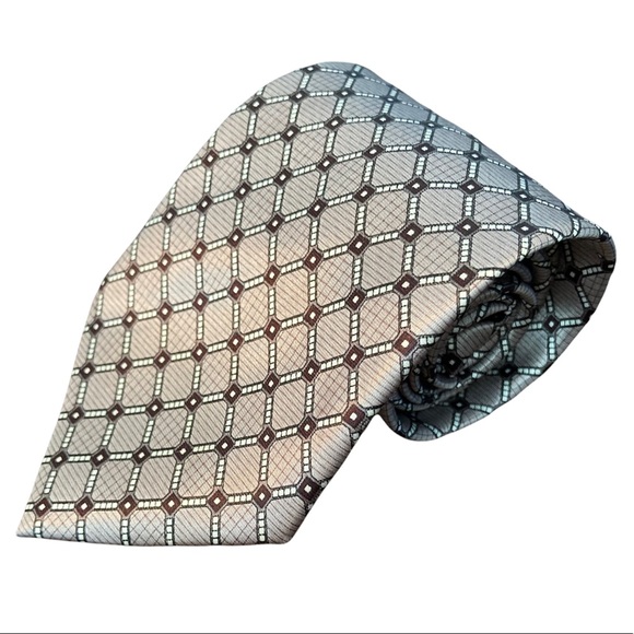 ROBERT ALLAN•SILVER & BLACK MEN’S HANDSOME TIE• - Picture 1 of 5